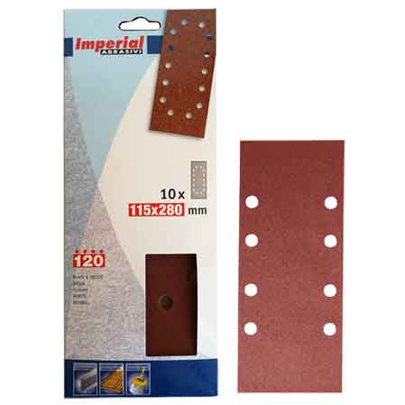 FOGLIO ABRASIVO 115X280 MM Grana 120 - 10 pezzi
