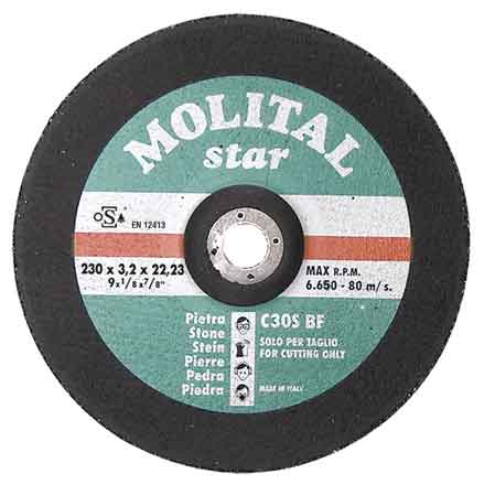 DISCO DA TAGLIO PER MARMO MOLITAL Ø 230x3,2 mm