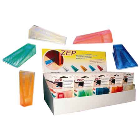 FERMAPORTE A CUNEO 'ZEP' Trasparente colorato - blister 2 pezzi