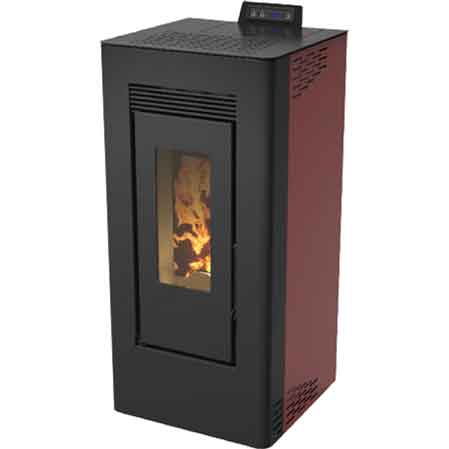 STUFA A PELLET CANALIZZATA 'CLEVER' Kw 11,61 - Colore Bordeaux