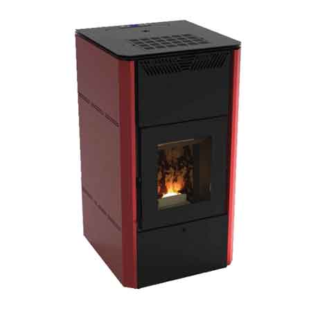 STUFA A PELLET TERMO 'CORVARA 32V' Kw 28,55 - Colore Bordeaux
