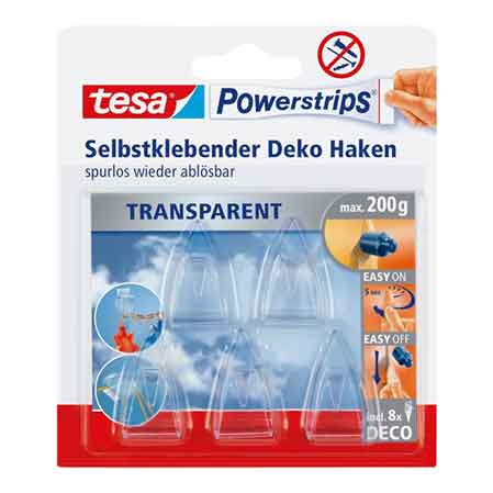 GANCI 'POWERSTRIPS DECO' TESA 5 ganci + 8 strisce