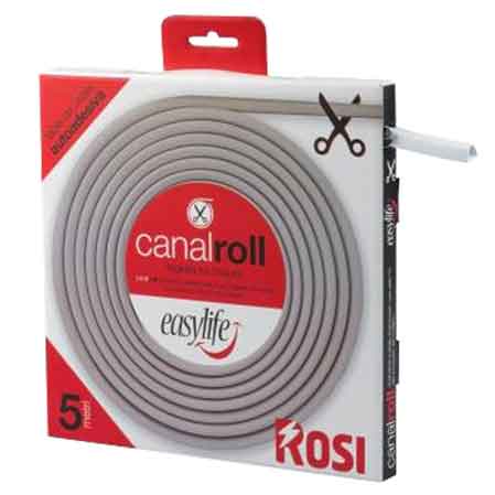 CANALINA PASSACAVI AUTOADESIVA FLESSIBILE ROSI 10x10 mm - Rotolo 5 metri