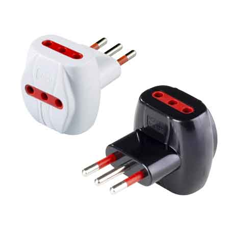 ADATTATORE TRIPLO 10A ROSI 2P+T - prese 10A 2P+T, Colore Nero