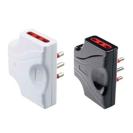 ADATTATORE TRIPLO EXTRAPIATTO 16A ROSI 2P+T - prese 10/16A 2P+T, Colore Bianco