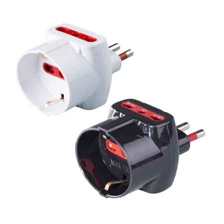 ADATTATORE TRIPLO SCHUKO/BIVALENTE 16A ROSI 2P+T - prese 10/16A 2P+T, Colore Bianco