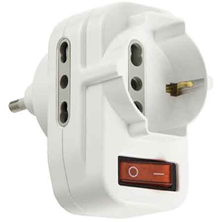ADATTATORE TRIPLO ROTANTE 16A 2P+T - presa 10/16A 2P+T