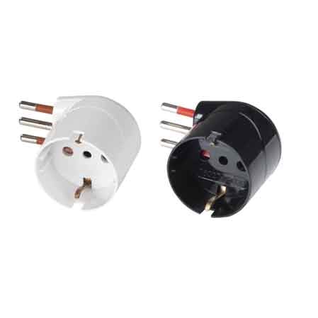 ADATTATORE SALVASPAZIO 90° SCHUKO 10A ROSI 2P+T - prese 10 2P+T, Colore Nero