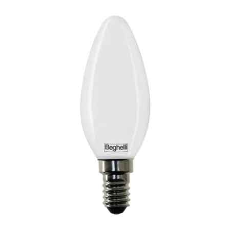 LAMPADA A LED MOD. 'OLIVA' TUTTOVETRO BEGHELLI 6W - E14 - 470Lm - 6500K