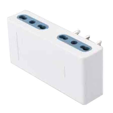 ADATTATORE QUADRUPLO 10A CARDINALE 2P+T- prese 10A 2P+T