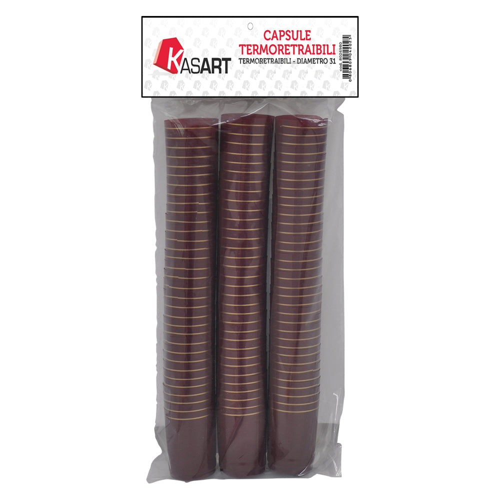 CAPSULES THERMORÉTRACTABLES POUR BOUTEILLES DE VIN MOUSSEUX noir - Ø 33 x h 55 mm