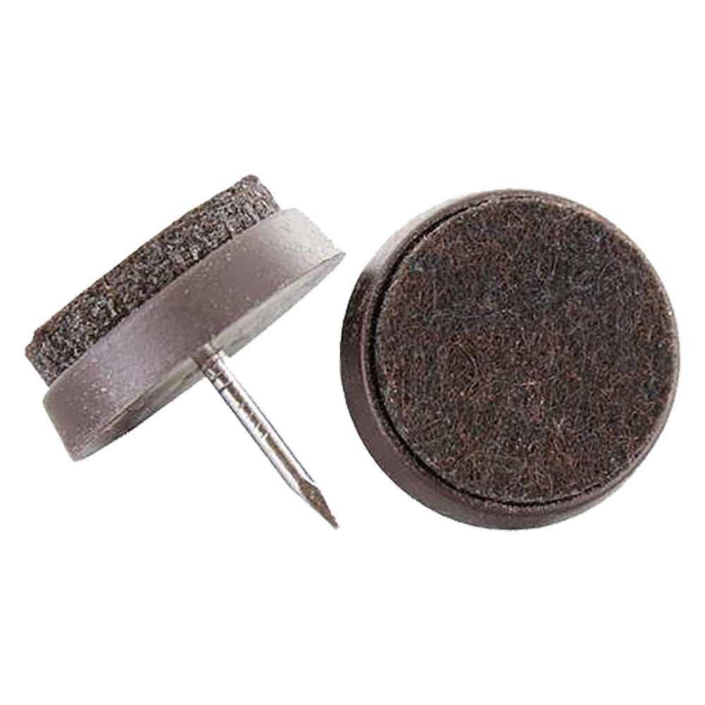 PATINS À GLISSIÈRE POUR MEUBLES AVEC FEUTRINE 24 mm - couleur marron