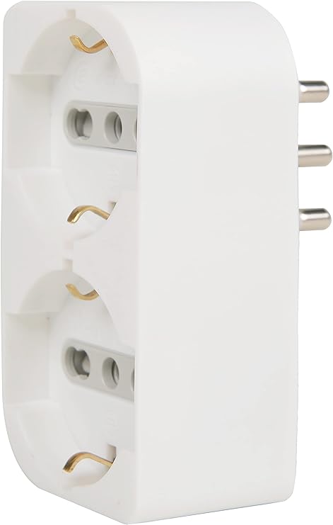 ADATTATORE SCHUKO DOPPIO SALVASPAZIO 16A 2P+T - presa 16A 2P+T - Colore Bianco