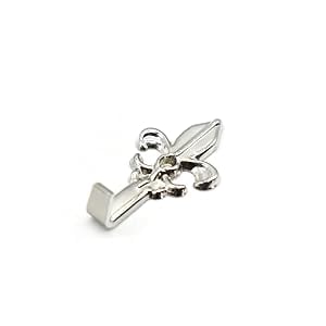 GANCIO PER QUADRI 'GIGLIO' 33 mm - Argento - Blister 5 pezzi