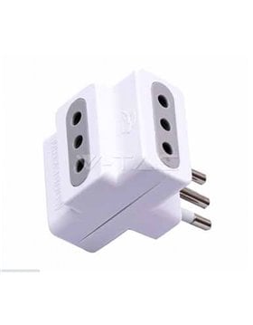 ADATTATORE TRIPLO 10A 2P+T - presa 10A 2P+T