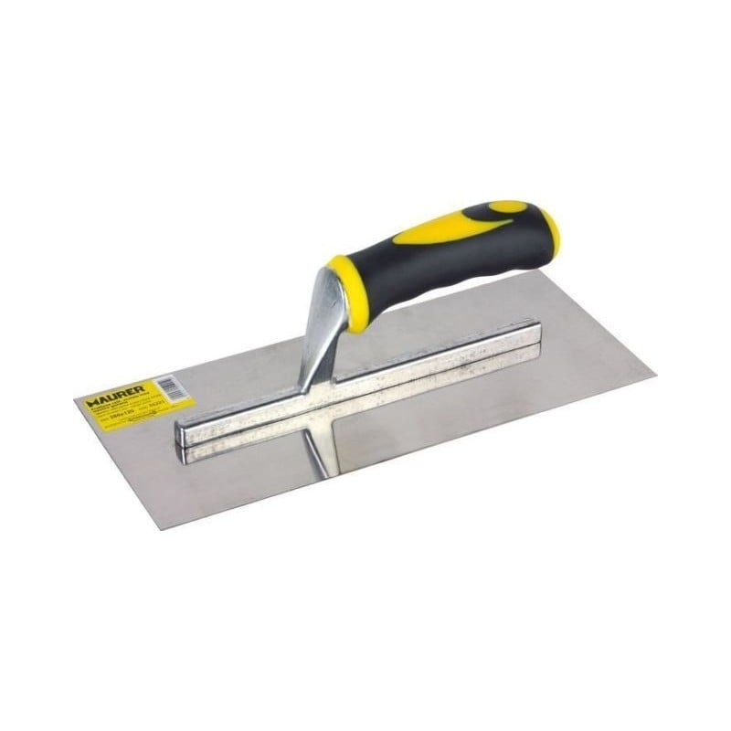 FRATTONE LISCIO INOX C/MANICO GOMMA 28x12 cm