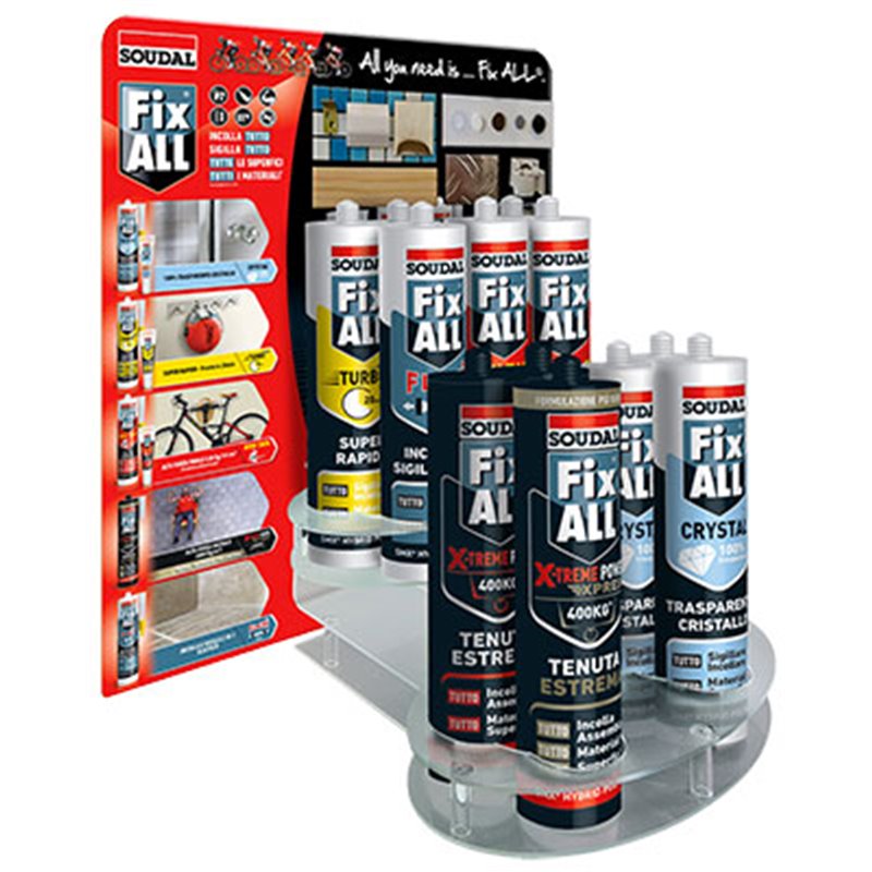 ESPOSITORE DA BANCO PER SIGILLANTE 'FIX ALL' CARTUCCE VUOTO SOUDAL