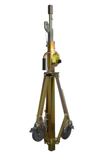 ALZALASTRE TELESCOPICO A CREMAGLIERA CON RUOTE 110x76 cm - 153h