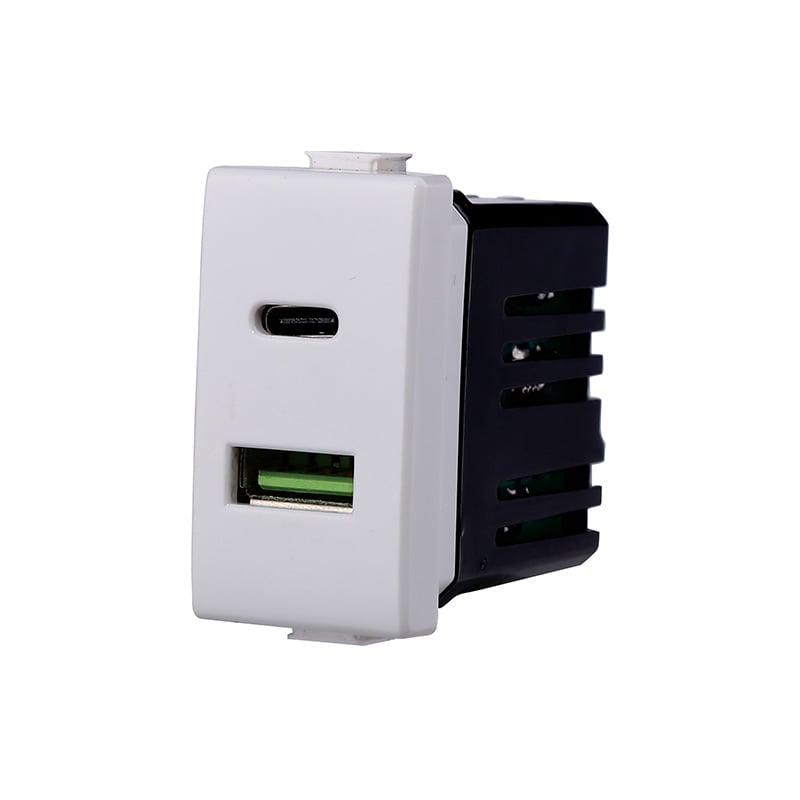 ALIMENTATORE DA INCASSO USB/USB-C 'SOLAR' 3.1A