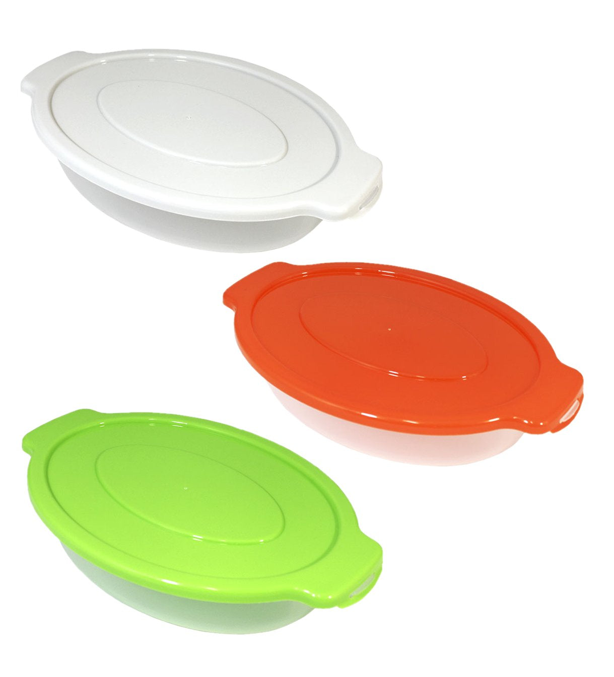 KIT RÉCIPIENTS OVALES « BIG » 1,15 L - 22x16 cm - Lot de 3 pièces