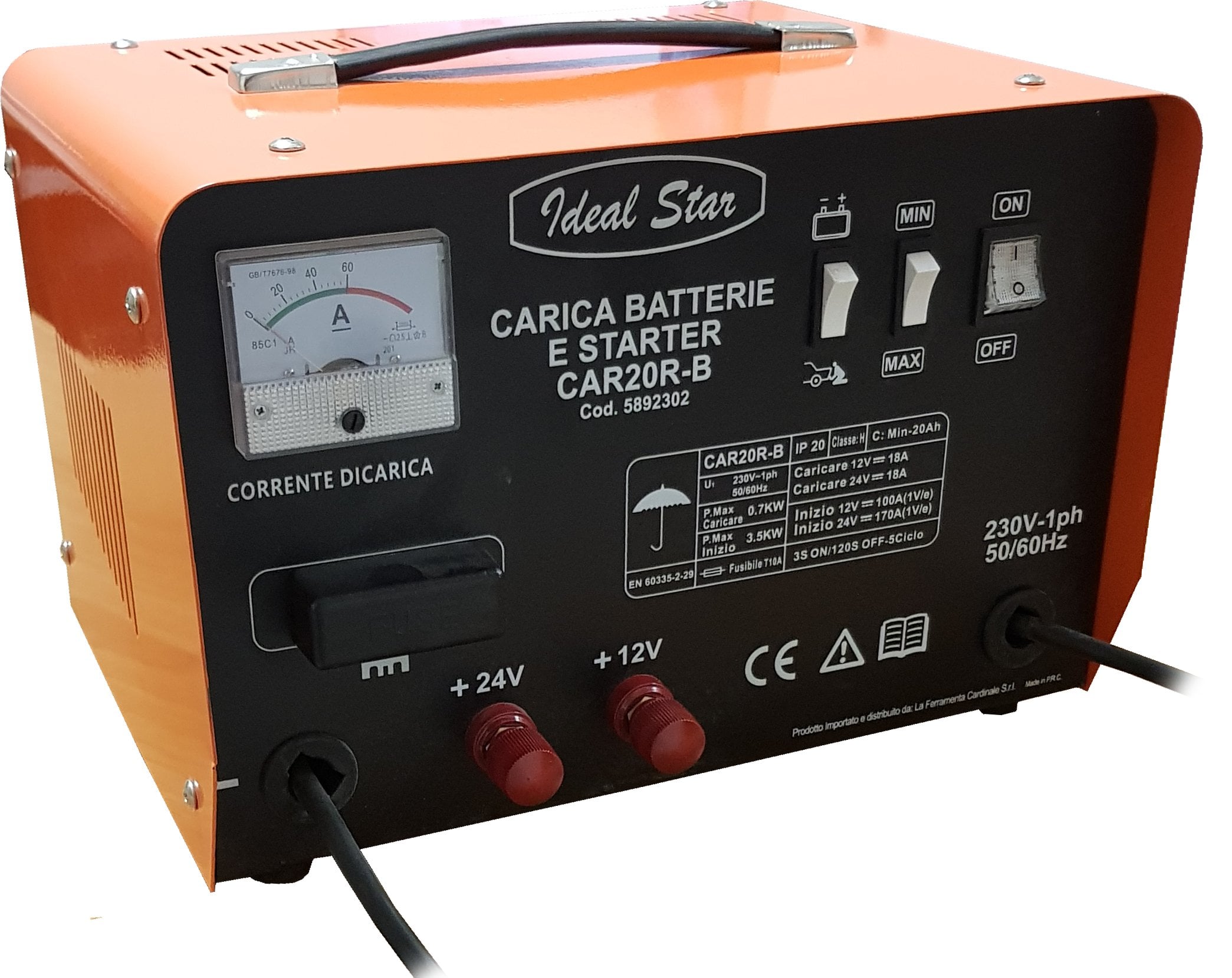 CARICABATTERIA 'CAR 20 R-B' CARDINALE Funzione Starter - Tensione 12/24 V