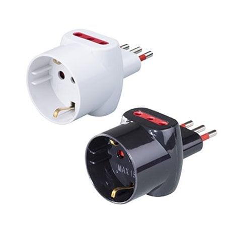 ADATTATORE TRIPLO SCHUKO/BIVALENTE 16A ROSI 2P+T - prese 10/16A 2P+T, Colore Bianco