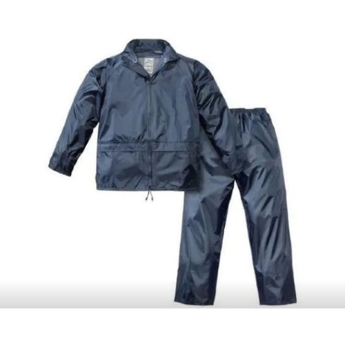 COMPLETO GIACCA E PANTALONE IMPERMEABILE 200 GR Tg. L - colore blu