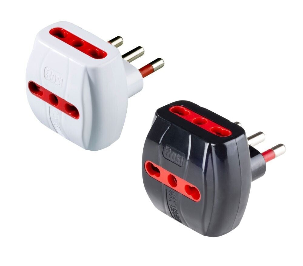 ADATTATORE TRIPLO 16A ROSI 2P+T - prese 10/16A 2P+T, Colore Nero