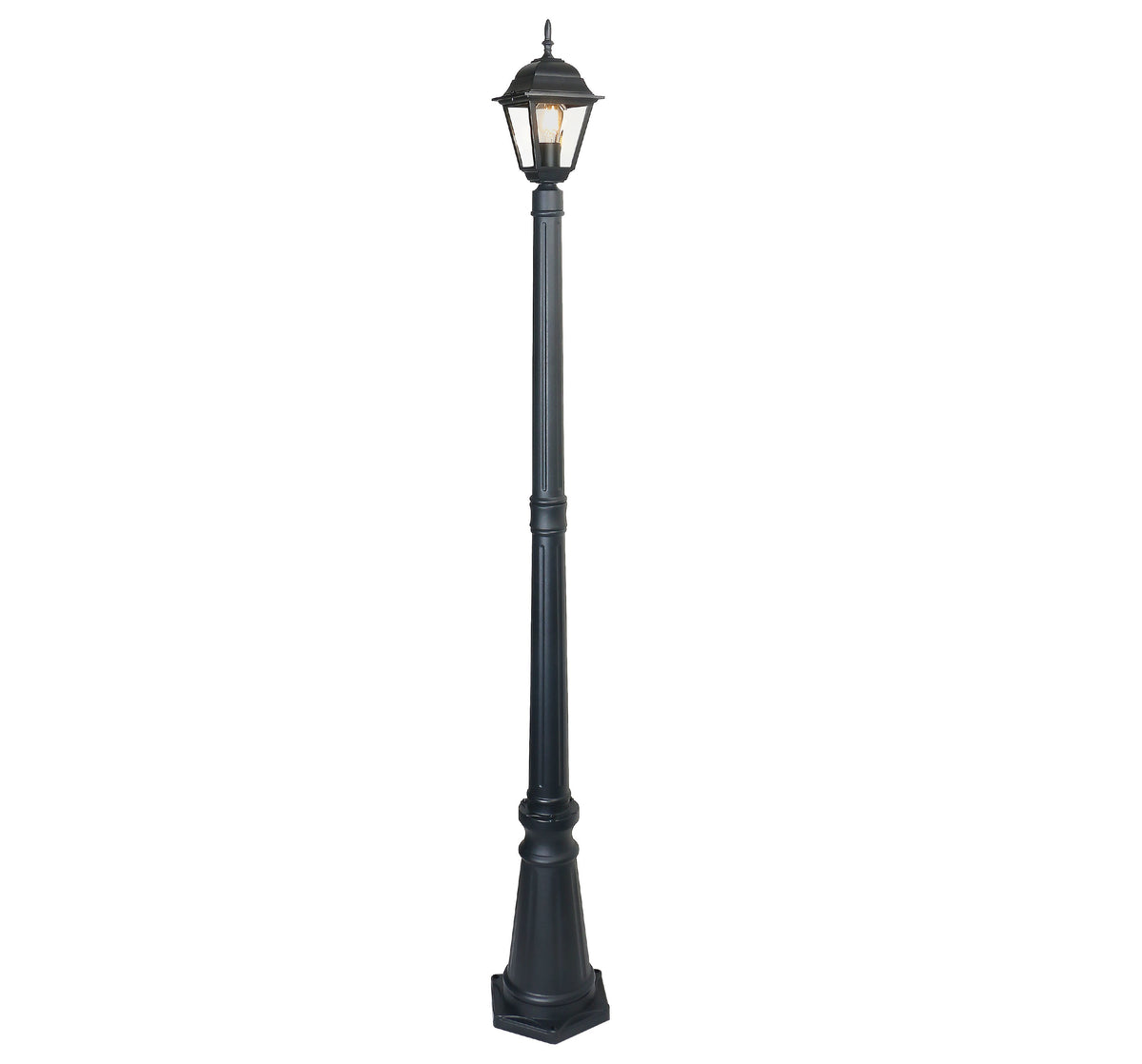 LAMPIONE CON UNA LANTERNA QUATTRO FACCE Colore Nero cm.190