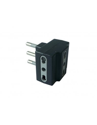 ADATTATORE TRIPLO 16A 2P+T - presa 10/16A 2P+T - Colore Nero
