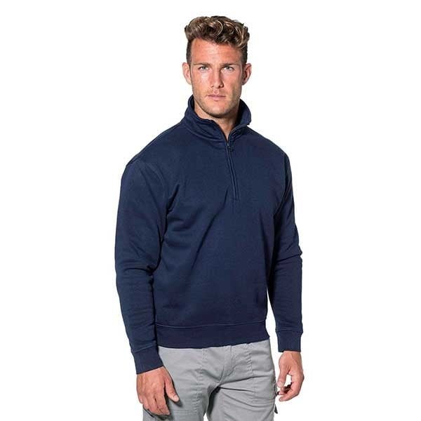 FELPA CON ZIP CORTA BLU Tg. XXL (60-62)