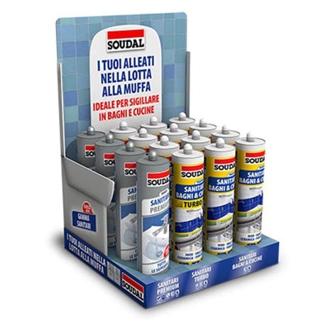 ESPOSITORE DA BANCO PER SIGILLANTE SANITARI VUOTO SOUDAL