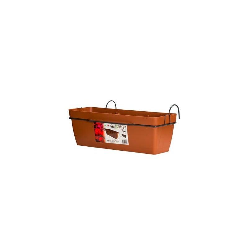 CASSETTA CON BALCONIERA 'LOLEGO' cm 60x29x18h - Colore Terracotta