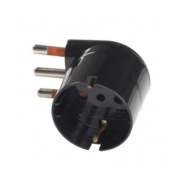 ADATTATORE SALVASPAZIO 90° SCHUKO 16A ROSI 2P+T - prese 10 2P+T, Colore Nero
