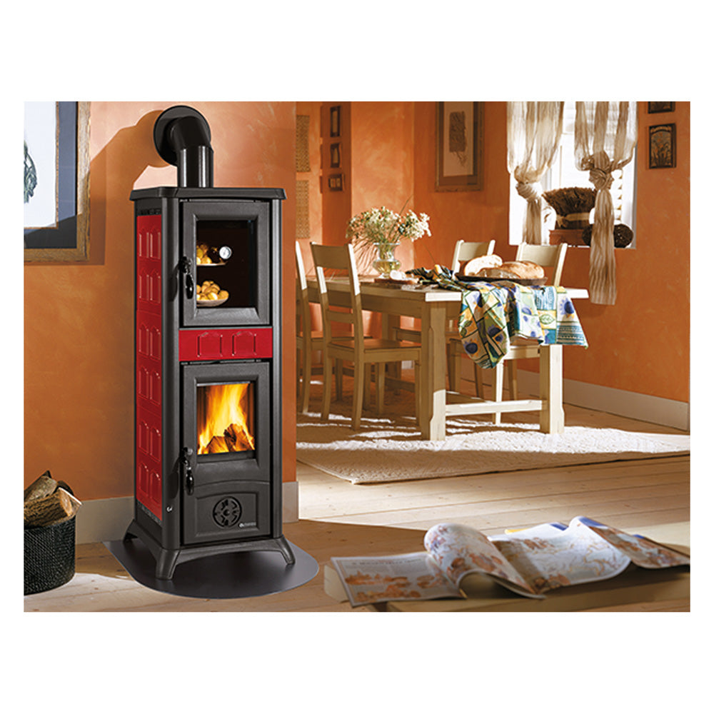 POÊLE À BOIS 'GEMMA FORNO' 7,2 kW - couleur bordeaux