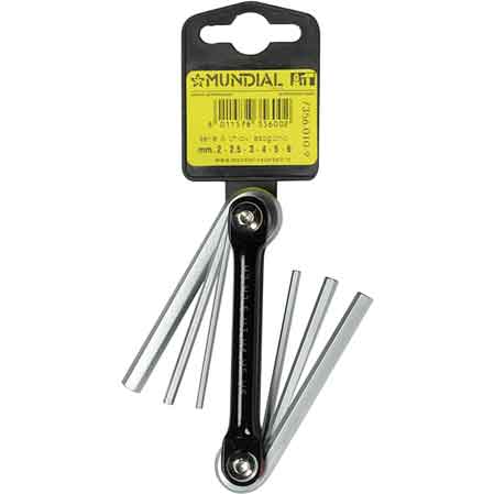 SET CHIAVI ESAGONO MUNDIAL 2 - 2,5 - 3 - 4 - 5 - 6 mm