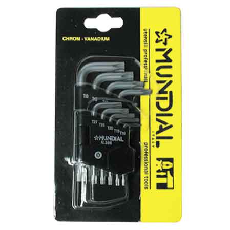 SERIE CHIAVI MASCHIO TORX MUNDIAL 9 pezzi (TX 10÷15)