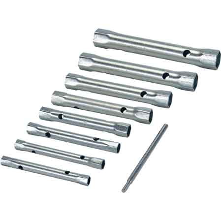 SERIE CHIAVI A TUBO DOPPIA 6 pezzi - mm 8x9÷16-17