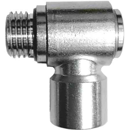 RACCORDO GIREVOLE A 'L' ATTACCO FEMMINA 1/4"x1/4" mm