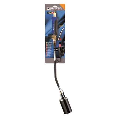 CHALUMEAU DE CHAUFFAGE AVEC LEVIER D'ALLUMAGE PIEZO KEMPER 63 cm - Brûleur Ø 60 mm