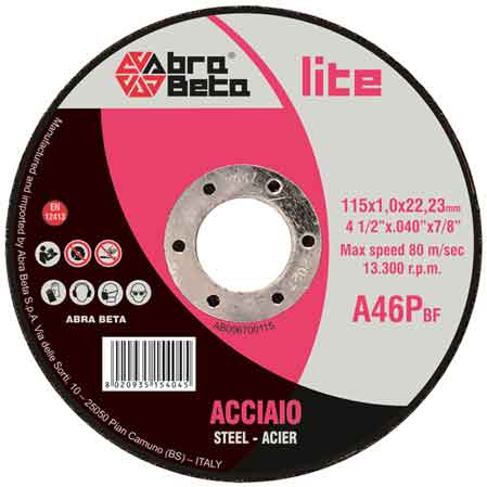 TRENNSSCHEIBE FÜR METALL SCHMAL ABRA BETA Ø 125x1,6 mm