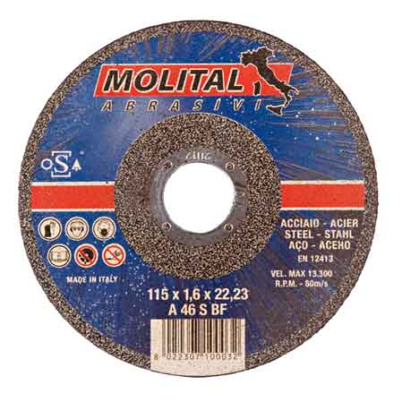 DISQUE À TRONÇONNER LE FER FIN MOLITAL Ø 115x1,6 mm