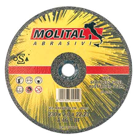 DISCO DA TAGLIO PER INOX MOLITAL Ø 125x1,0 mm