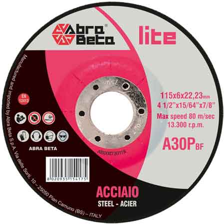 DISCO DA SBAVO PER FERRO ABRA BETA Ø 230x6,4 mm