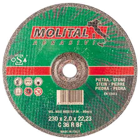DISQUE À TRONÇONNER POUR MARBRE MINCE MOLITAL Ø 115x1,6 mm