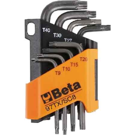 SERIE CHIAVI MASCHIO PIEGATE TORX ART. 97TX/SC8 BETA 8 pezzi - T9÷T40