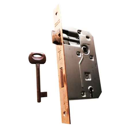 SERRATURA PER PORTE IN LEGNO 'PATENT' FRONTALE BORDO QUADRO BONAITI E40 - Nichelata