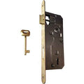 SERRATURA PER PORTE IN LEGNO 'PATENT GRANDE' FRONTALE BORDO TONDO BONAITI E50 - Nichelata