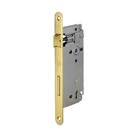 SERRATURA PER PORTE IN LEGNO PATENT GRANDE BORDO TONDO 'MOD. 590' AGB E50 - Cromata opaca