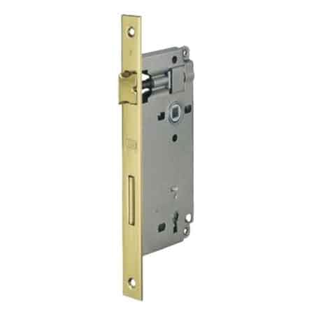 SERRATURA PER PORTE IN LEGNO PATENT GRANDE BORDO QUADRO 'MOD. 590' AGB E50 - Bronzata